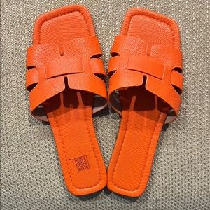 Orange Slide Sandals